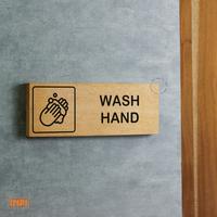Gambar Sign Wash Hand Kayu + Sticker Hitam Putih Instalasi Tempel - INPI HOUSE - Hitam dari INPI HOUSE Official Kota Bandung 1 Tokopedia