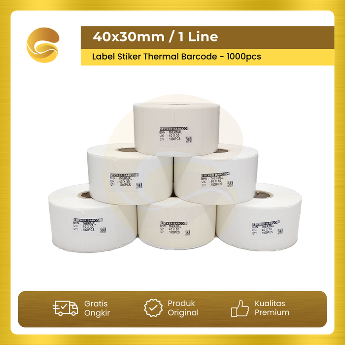 Gambar Label Barcode Thermal 40 x 30 mm 40x30mm Stiker Thermal dari ATI OFFICIAL STORE Kota Surabaya Tokopedia