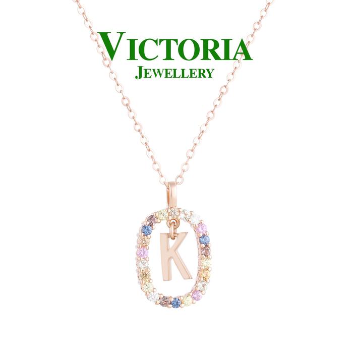 Gambar Liontin Berlian Sapphire Inisial K + Kalung Victoria Jewellery - ROSE GOLD dari Victoria Jewellery Online Kota Administrasi Jakarta Selatan Tokopedia