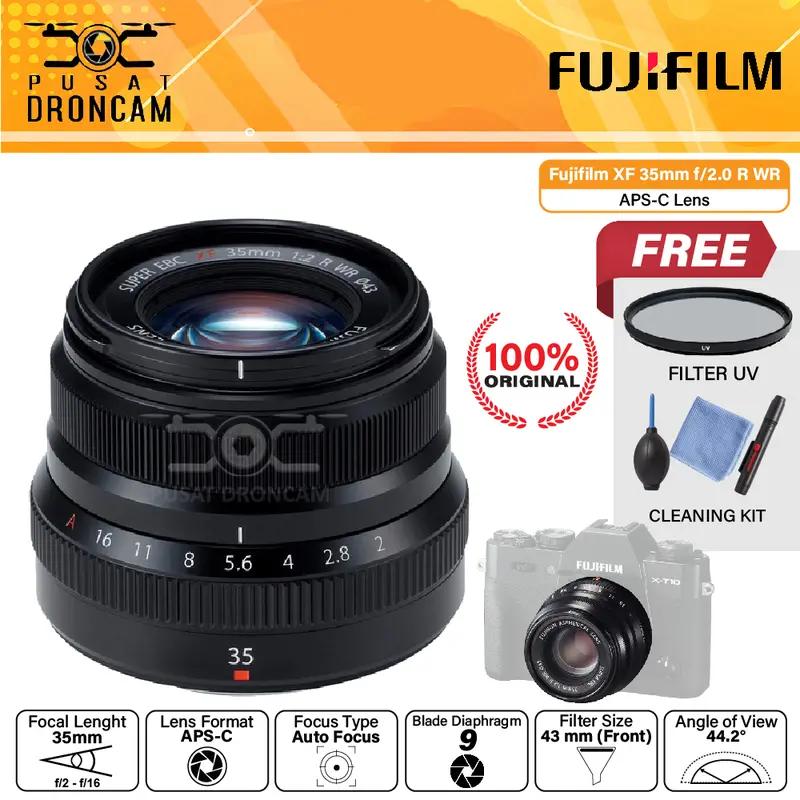Fujifilm XF 35mm f2 R WR Fuji Fujinon Lensa f/2.0 R WR - f2R 0