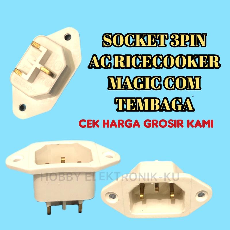 SOCKET 3PIN RICE COOKER/MAGIC COM TEMBAGA - Shop | Tokopedia