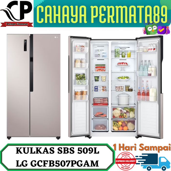Gambar KULKAS SIDE BY SIDE 509 LITER SMART INVERTER GOLD - LG GCFB507PGAM dari CAHAYA PERMATA89 Kota Administrasi Jakarta Barat Tokopedia