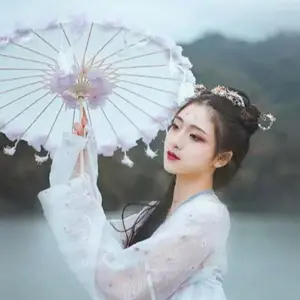 Payung Nari Tari / Payung Kain China Jepang Lukis Dekorasi Motif Bunga