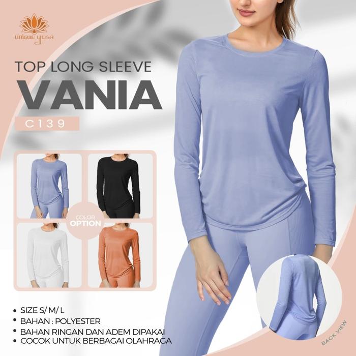 Gambar Baju Kaos Yoga Senam Olahraga Lengan Panjang Wanita Dry Fit C139 dari Unique Yoga Bali Kota Denpasar Tokopedia