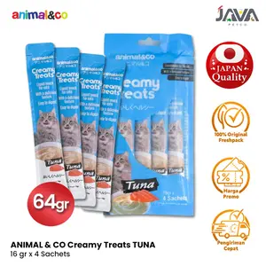 Animalnco Premium Creamy Treats Tuna 64g Snack/Cemilan/Liquid Kucing