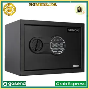 Krisbow 31x20x20 Cm Brankas Besi 20sce 1/3 - Hitam / brangkas krisbow