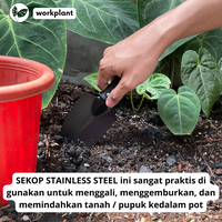 Gambar Sekop Stainless Steel - Sekop Mini Tanaman Hias Sekop Besi Berkebun - Hitam dari workplant official Kota Surabaya 4 Tokopedia