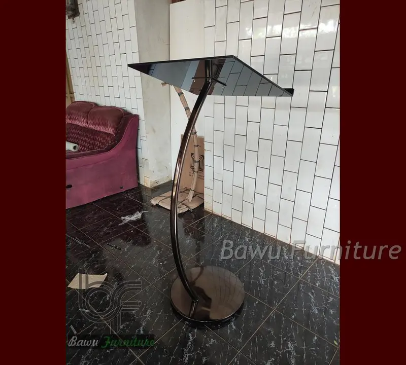Podium Pulpits Minimalis BLACK -  Mimbar Gereja Stainles Akrilik Hitam 1