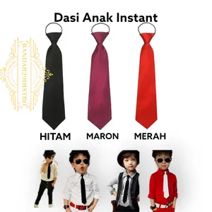 Dasi Anak Instant Warna Hitam, Maron, Merah 7cm