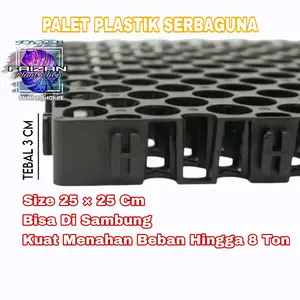 tatakan plastik, palet plastik untuk gudang, alas serbaguna 25×25×3 cm