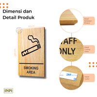 Gambar INPI - Sign Kayu Mahoni Sticker Portrait Smoking Area - Hitam dari INPI HOUSE Official Kota Bandung 4 Tokopedia
