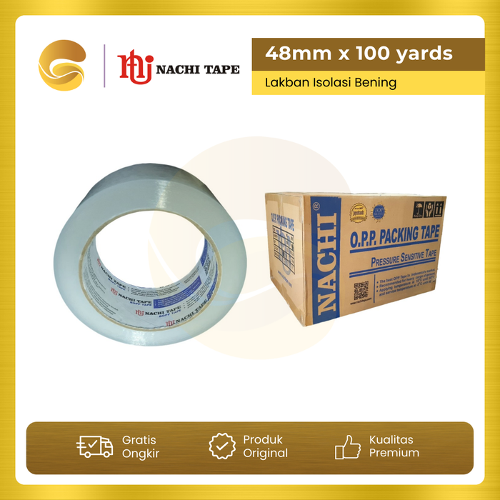Gambar NACHI OPP Blue Tape Bening Lakban Isolasi Selotip Murah 48mmx100 Yard dari ATI OFFICIAL STORE Kota Surabaya Tokopedia