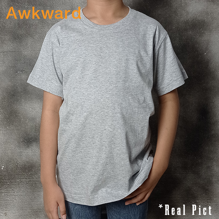Gambar Kaos Polos Anak Katun Combed 30s Abu-abu Misty - S dari Awkward Brand Kota Administrasi Jakarta Selatan Tokopedia