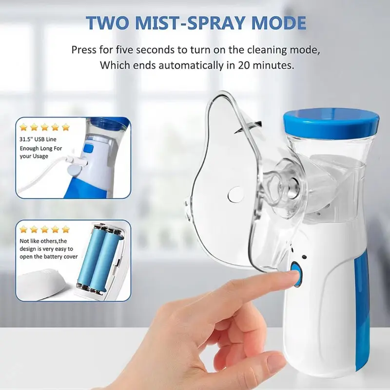 Alat Terapi Pernafasan Ultrasonic Inhaler Nebulizer uap Bayi pilek 3