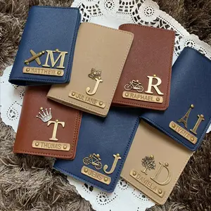 Dompet Passport Cover Pasport Case Paspor Holder Sarung Kulit Nama Emboss Bahan Saffiano Tahan Air Dan Tahan Lama
