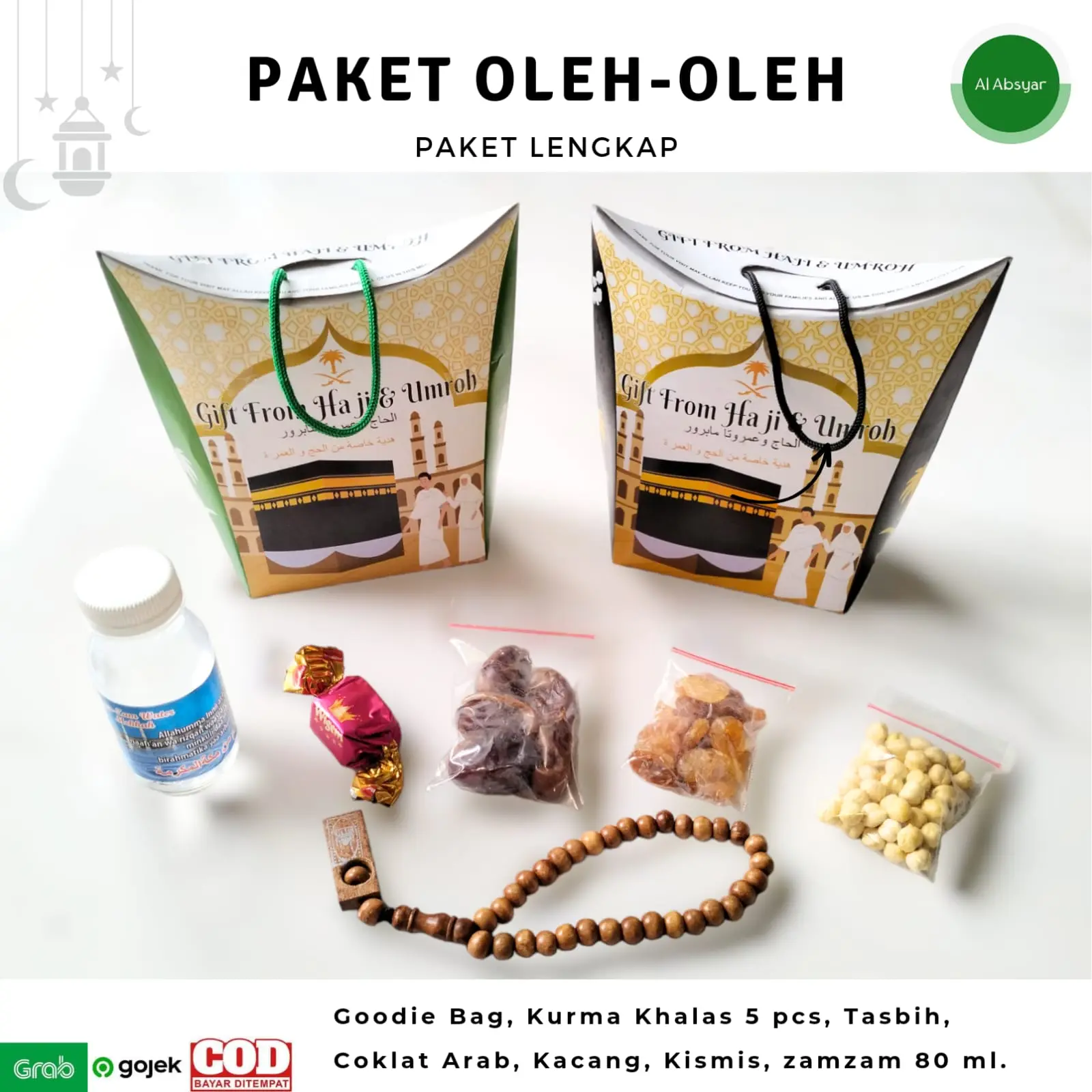 Paket Oleh Oleh Haji dan Umroh Goody Bag Kismis Kurma Zamzam Coklat