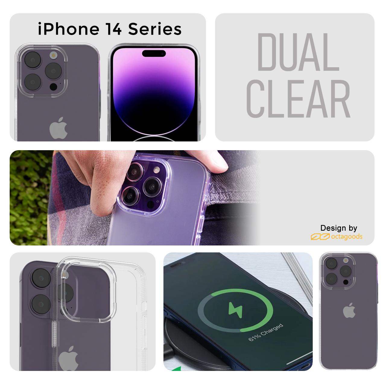 Case iPhone 14 Pro Max Plus OctaGoods Dual Clear Hybrid Matte Casing