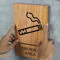Gambar INPI - Sign Kayu Mahoni Sticker Portrait Smoking Area - Hitam dari INPI HOUSE Official Kota Bandung 2 Tokopedia