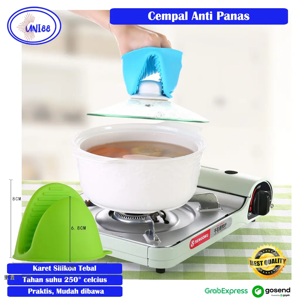 Cempal Tangan Anti Panas Silikon Pelindung Karet Pegangan Panci Oven