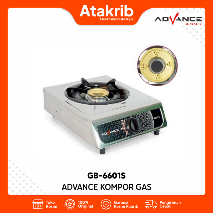 Gambar ADVANCE KOMPOR GAS GB-6601S / GB6601S Body Full Stainless Steel dari Atakrib Elektronik Yogyakarta Kab. Sleman Tokopedia