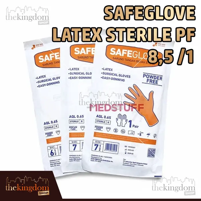 Gambar Safeglove Latex Sterile PF Powder Free Non Gloves Sarung Tangan Steril - 8 /1psg dari The Kingdom Shop Kota Administrasi Jakarta Utara 5 Tokopedia