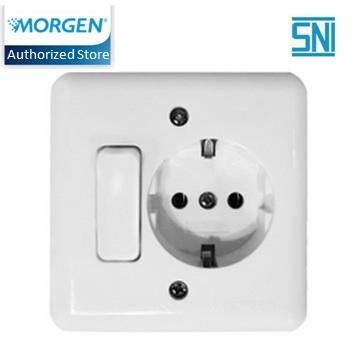 Gambar MORGEN MG-883NPC Stop Kontak Arde + Saklar Engkel SNI dari Britplaza Kota Depok Tokopedia