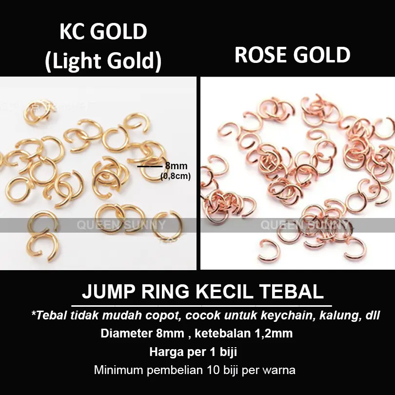 CONNECTOR RING ROSE GOLD/KC GOLD 8MM Jump Ring Bulat Kecil Penghubung