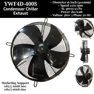 Exhaust Axial Fan Condensor 16" Chiller Blower 16" 380v 3 Phase