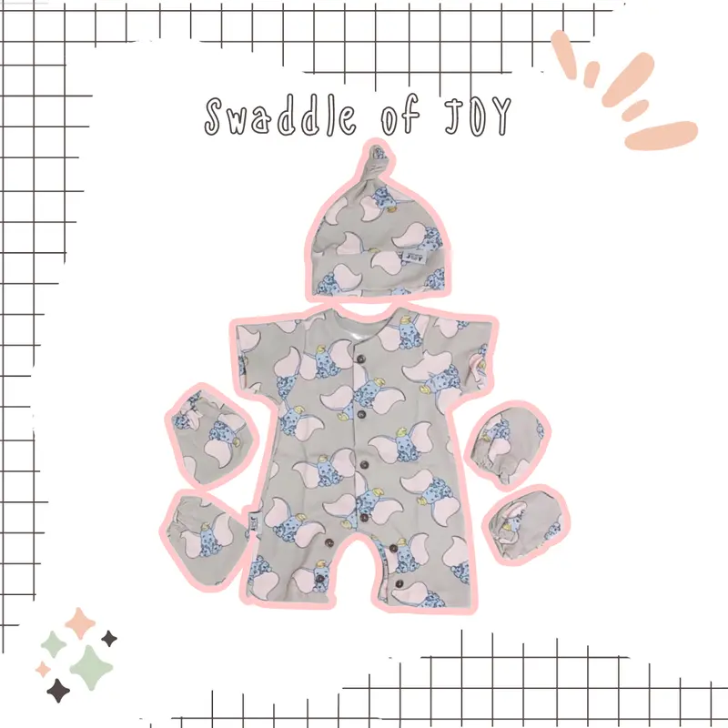 JOY Jumpsuit Set Baby Girl dengan Bando Katun Bayi Perempuan Parsel 1