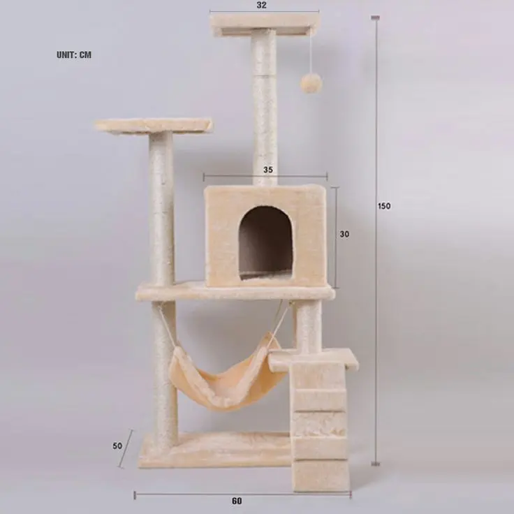 Cat tree condo rumah box kucing type dua lantai alas dan tangga