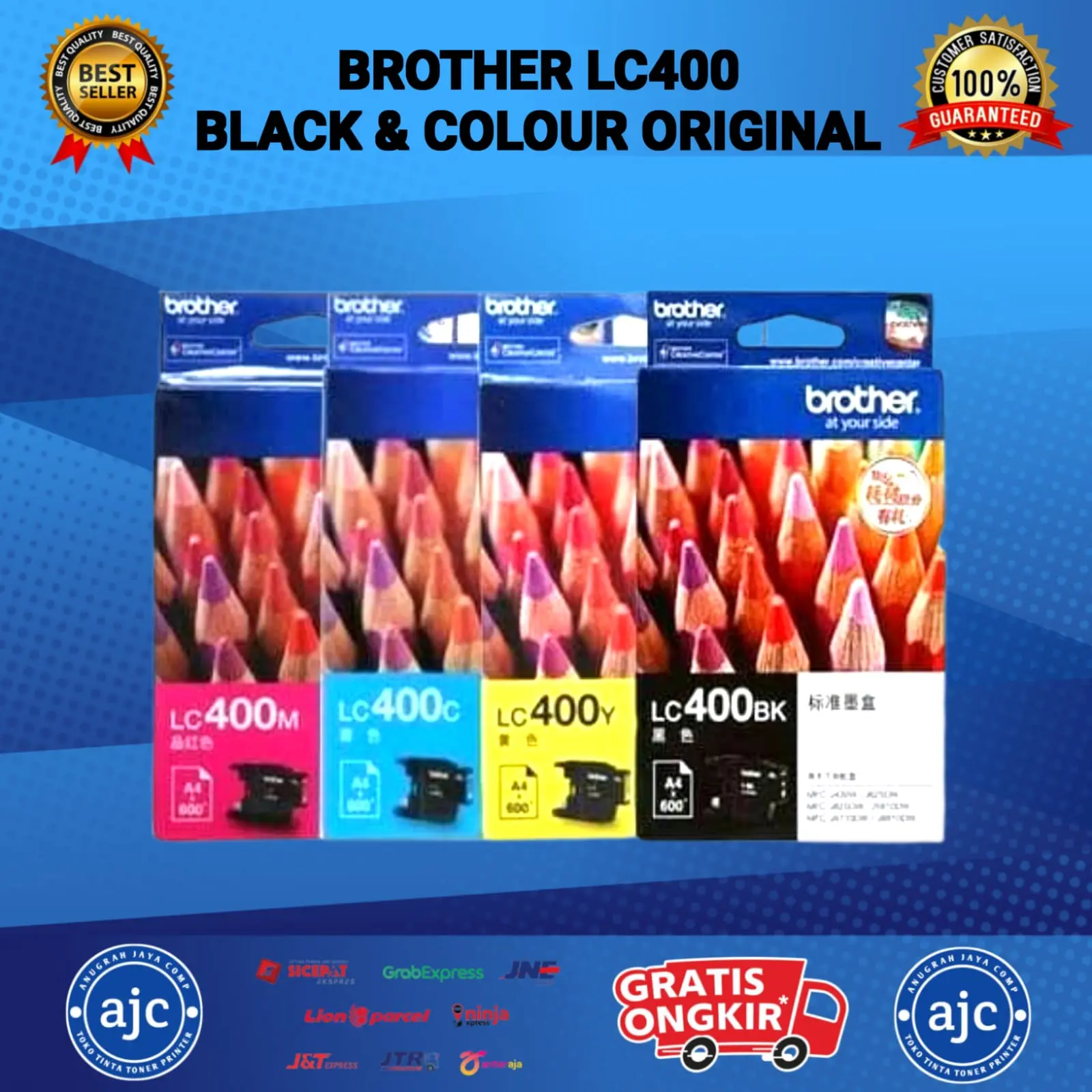 Tinta ORIGINAL BROTHER LC400(B.C.M.Y)