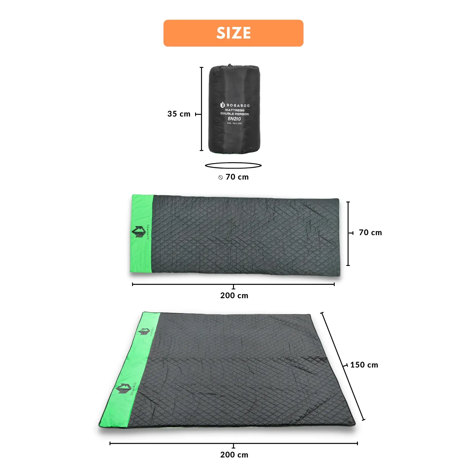 BOGABOO matras ENZIO double person ultralight synthetic down 4 layer