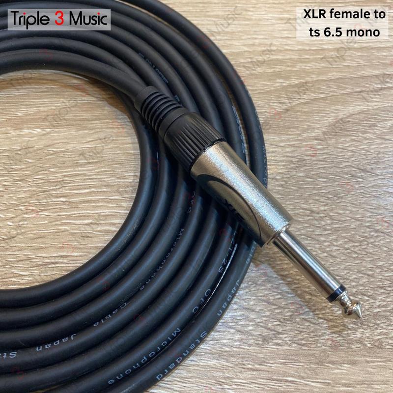 Kabel XLR 3m Female to Jack TS 6.5 akai Canare TW kabel mic dynamic 1