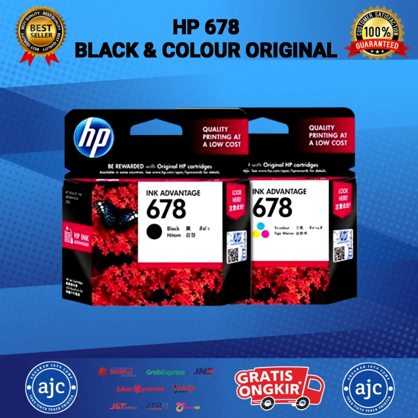 Tinta ORIGINAL HP 678 Black&Colour (paket)