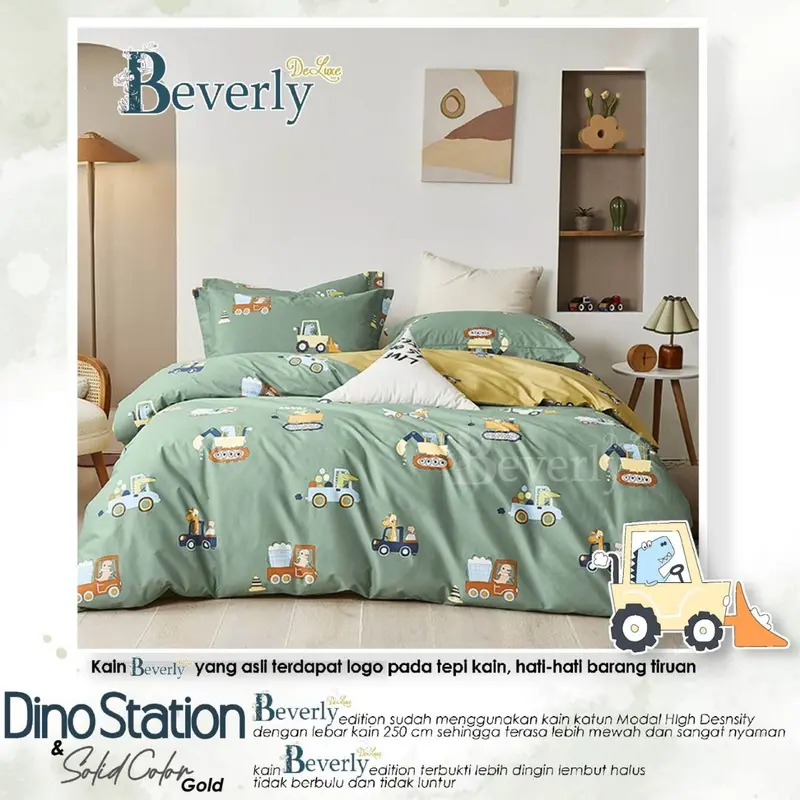 Bedcover Set 180x200 Motif Anak Miniatur Mobil Katun Lokal STAR 2