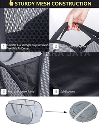 Gambar Keranjang Baju Laundry Bag Pakaian Kotor Tempat Penyimpanan Cucian - 2 Sekat, Hitam dari TB.Mutiara Jaya Kota Administrasi Jakarta Utara 5 Tokopedia