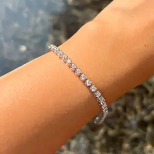 TDA Classic Setting Tennis Bracelet Gelang Emas Berlian Wanita Asli