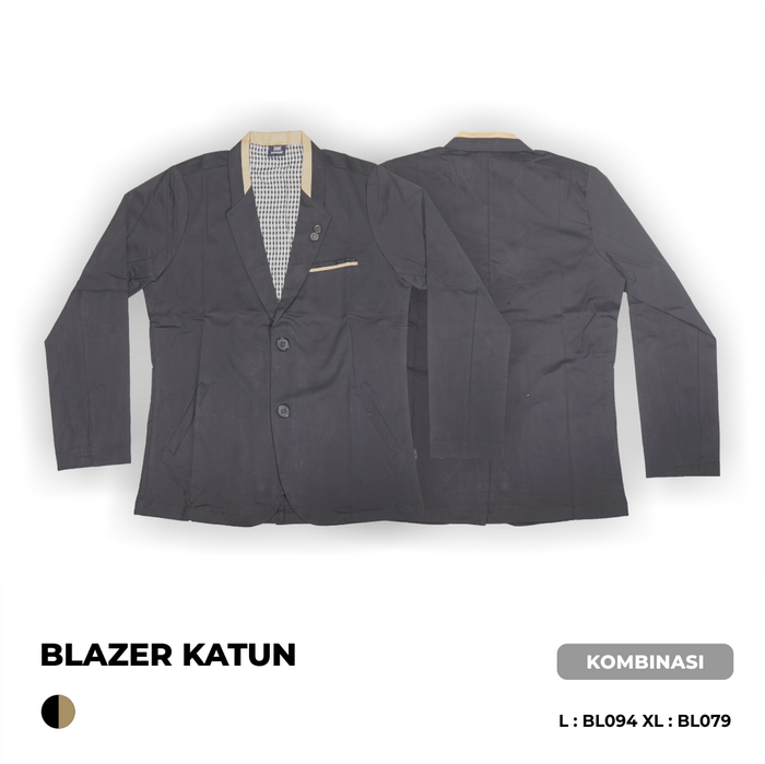 Gambar Jstro Jas Blazer Pria Katun Twil Hitam Formal Blazer Double Breasted - L dari Jstro Store Kota Yogyakarta Tokopedia