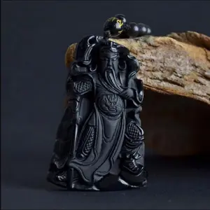 batu jade natural ukiran dewa GuanGong /  Kwan Kong