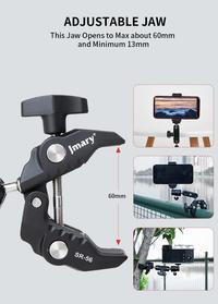 Gambar Jmary SR-56 Aluminum Super Clamp Bracket Pipe Holder Action Cam Phone Camera Kamera Led dari Metoocel Kota Surabaya 2 Tokopedia