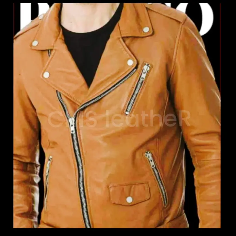 jaket kulit pria Slash rock n roll 3