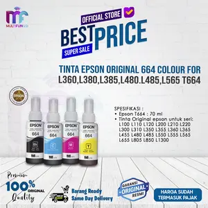 Tinta Epson 664 per PCS - C, M, Y, K For L360,L380,L385,L480.L485,L565