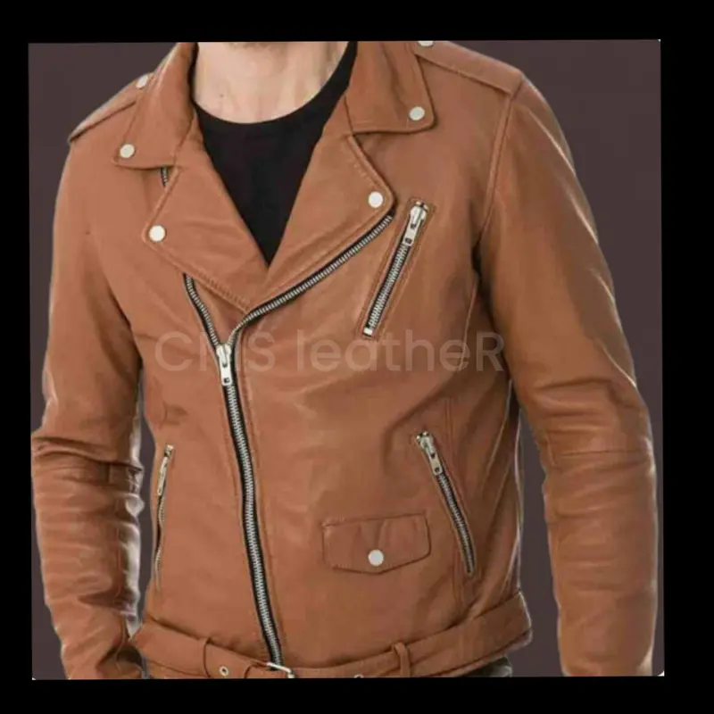 jaket kulit pria Slash rock n roll 2