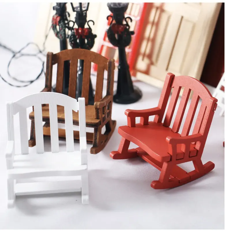 miniatur kursi goyang untuk rumah boneka, hiasan, art n craft, topper 0