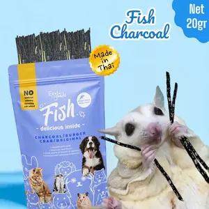 EXOTICGOODS FISH SNACK CHARCOAL 20 gr/ 100 gr  FISH SNACK SUGAR GLIDER FISH STICK SG FISH CHARCOAL SNACK HAMSTER CEMILAN SUGAR GLIDER