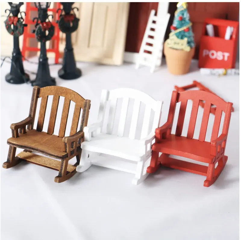 miniatur kursi goyang untuk rumah boneka, hiasan, art n craft, topper 1