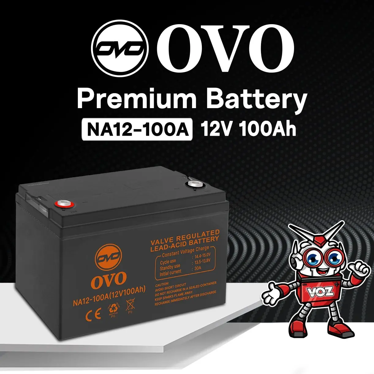 Baterai OVO 12V 100AH VRLA NA12-100A Terminal M8