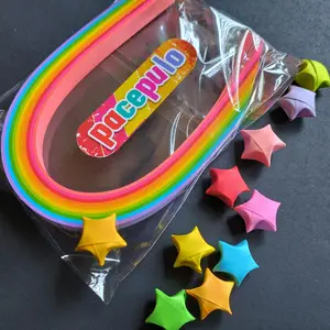 K-01 Kertas Origami Bintang Rainbow (Rainbow Paper Star)