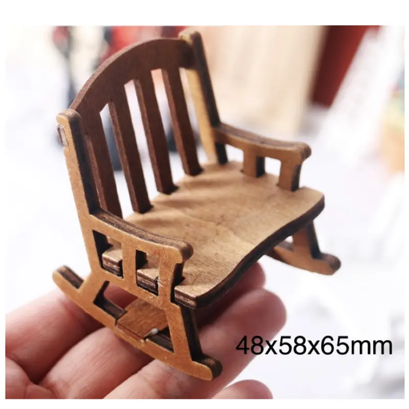 miniatur kursi goyang untuk rumah boneka, hiasan, art n craft, topper 2