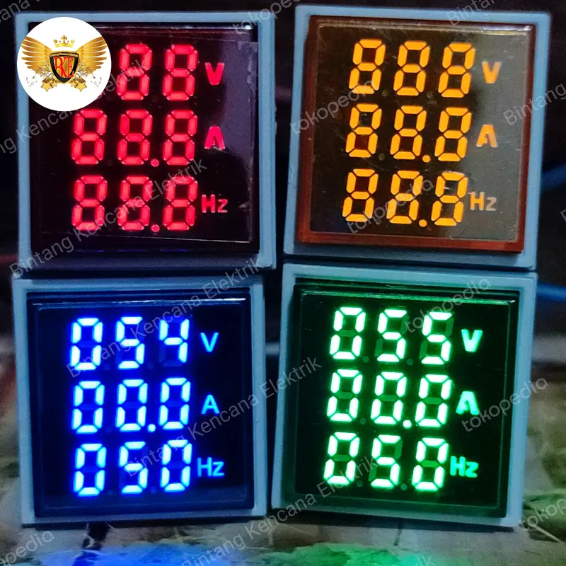 Pilot lamp lampu indikator voltmeter amperemeter volt ampere hz meter 0